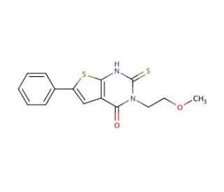 2-mercapto-3-(2-methoxyethyl)-6-phenylthieno[2,3-d]pyrimidin-4(3H)-one - chemical structure image