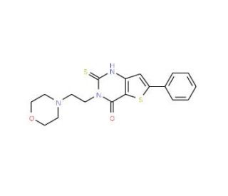2-mercapto-3-(2-morpholin-4-ylethyl)-6-phenylthieno[3,2-d]pyrimidin-4(3H)-one - chemical structure image