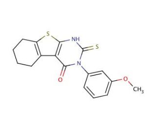 2-Mercapto-3-(3-methoxy-phenyl)-5,6,7,8-tetrahydro-3H-benzo[4,5]thieno[2,3-d]pyrimidin-4-one - chemical structure image