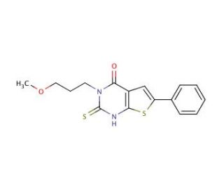 2-mercapto-3-(3-methoxypropyl)-6-phenylthieno[2,3-d]pyrimidin-4(3H)-one - chemical structure image