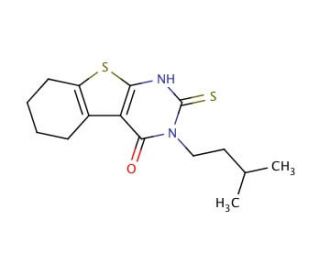 2-Mercapto-3-(3-methyl-butyl)-5,6,7,8-tetrahydro-3H-benzo[4,5]thieno[2,3-d]pyrimidin-4-one - chemical structure image
