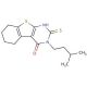 2-Mercapto-3-(3-methyl-butyl)-5,6,7,8-tetrahydro-3H-benzo[4,5]thieno[2,3-d]pyrimidin-4-one - chemical structure image