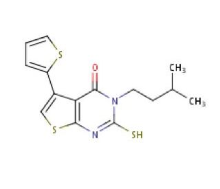 2-mercapto-3-(3-methylbutyl)-5-thien-2-ylthieno[2,3-d]pyrimidin-4(3H)-one - chemical structure image