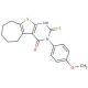 2-Mercapto-3-(4-methoxy-phenyl)-3,5,6,7,8,9-hexahydro-10-thia-1,3-diaza-benzo[a]azulen-4-one - chemical structure image