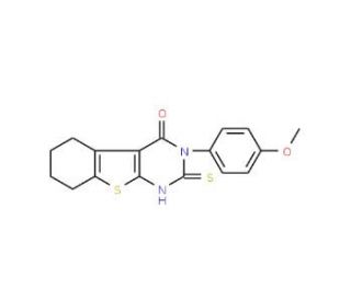 2-Mercapto-3-(4-methoxy-phenyl)-5,6,7,8-tetrahydro-3H-benzo[4,5]thieno[2,3-d]pyrimidin-4-one (CAS 65234-02-8) - chemical stru