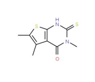 2-mercapto-3,5,6-trimethylthieno[2,3-d]pyrimidin-4(3H)-one (CAS 59898-59-8) - chemical structure image