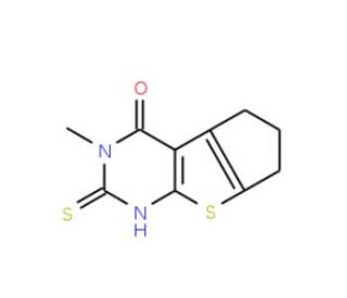 2-mercapto-3-methyl-3,5,6,7-tetrahydro-4H-cyclopenta[4,5]thieno[2,3-d]pyrimidin-4-one - chemical structure image