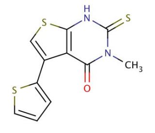 2-Mercapto-3-methyl-5-thiophen-2-yl-3H-thieno[2,3-d]pyrimidin-4-one - chemical structure image