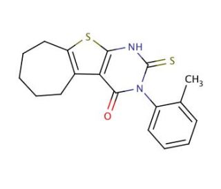2-Mercapto-3-o-tolyl-3,5,6,7,8,9-hexahydro-10-thia-1,3-diaza-benzo[a]azulen-4-one - chemical structure image