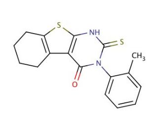 2-Mercapto-3-o-tolyl-5,6,7,8-tetrahydro-3H-benzo[4,5]thieno[2,3-d]pyrimidin-4-one - chemical structure image