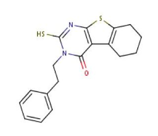 2-Mercapto-3-phenethyl-5,6,7,8-tetrahydro-3H-benzo[4,5]thieno[2,3-d]pyrimidin-4-one - chemical structure image