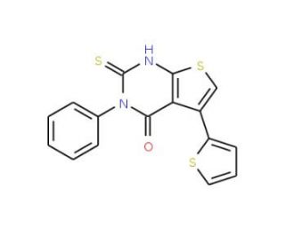 2-mercapto-3-phenyl-5-thien-2-ylthieno[2,3-d]pyrimidin-4(3H)-one - chemical structure image