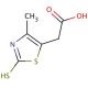2-Mercapto-4-methyl-5-thiazoleacetic acid (CAS 34272-64-5) - chemical structure image
