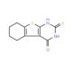 2-Mercapto-5,6,7,8-tetrahydro-3H-benzo[4,5]thieno[2,3-d]pyrimidin-4-one (CAS 38201-60-4) - chemical structure image