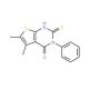 2-Mercapto-5,6-dimethyl-3-phenyl-3H-thieno[2,3-d]pyrimidin-4-one (CAS 59898-64-5) - chemical structure image