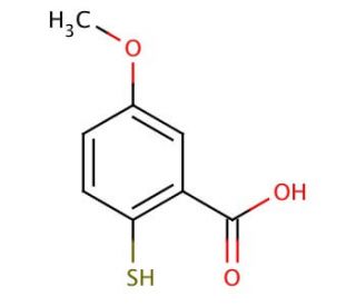2-Mercapto-5-methoxybenzoic Acid (CAS 16807-37-7) - chemical structure image