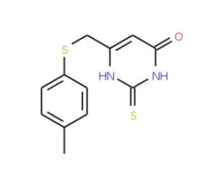 2-Mercapto-6-{[(4-methylphenyl)thio]-methyl}pyrimidin-4(3H)-one (CAS 299937-81-8) - chemical structure image