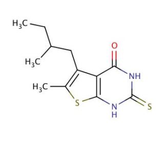 2-mercapto-6-methyl-5-(2-methylbutyl)thieno[2,3-d]pyrimidin-4(3H)-one - chemical structure image