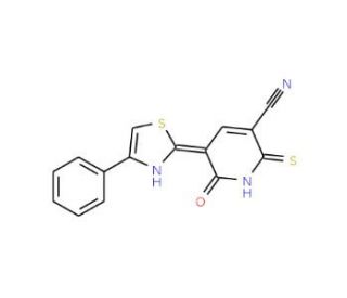 2-mercapto-6-oxo-5-(4-phenyl-1,3-thiazol-2-yl)-1,6-dihydropyridine-3-carbonitrile - chemical structure image
