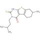 2-Mercapto-7-methyl-3-(3-methyl-butyl)-5,6,7,8-tetrahydro-3H-benzo[4,5]thieno[2,3-d]pyrimidin-4-one - chemical structure imag
