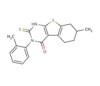 2-Mercapto-7-methyl-3-o-tolyl-5,6,7,8-tetrahydro-3H-benzo[4,5]thieno[2,3-d]pyrimidin-4-one - chemical structure image