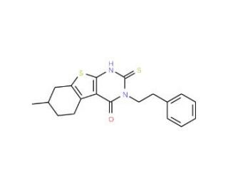 2-Mercapto-7-methyl-3-phenethyl-5,6,7,8-tetrahydro-3H-benzo[4,5]thieno[2,3-d]pyrimidin-4-one - chemical structure image