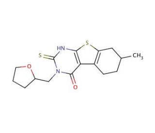 2-mercapto-7-methyl-3-(tetrahydrofuran-2-ylmethyl)-5,6,7,8-tetrahydro[1]benzothieno[2,3-d]pyrimidin-4(3H)-one - chemical stru