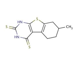 2-mercapto-7-methyl-5,6,7,8-tetrahydro[1]benzothieno[2,3-d]pyrimidine-4(3H)-thione - chemical structure image