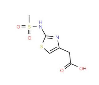 (2-Methanesulfonylamino-thiazol-4-yl)-acetic acid (CAS 62557-05-5) - chemical structure image