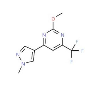 2-Methoxy-4-(1-methyl-1H-pyrazol-4-yl)-6-trifluoromethyl-pyrimidine - chemical structure image
