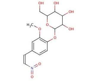 2-Methoxy-4-(2-nitrovinyl)phenyl &beta;-D-glucopyranoside (CAS 70622-80-9) - chemical structure image