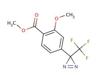 2-Methoxy-4-[3-(trifluoromethyl)-3H-diazirin-3-yl]benzoic Acid, Methyl Ester (CAS 154187-50-5) - chemical structure image