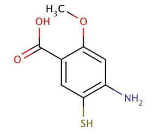 2-Methoxy-4-amino-5-mercaptobenzoic Acid (CAS 59168-57-9) - chemical structure image