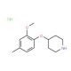 2-Methoxy-4-methylphenyl 4-piperidinyl ether hydrochloride - chemical structure image