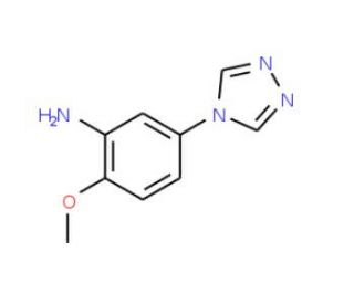 2-Methoxy-5-[1,2,4]triazol-4-yl-phenylamine (CAS 936074-56-5) - chemical structure image