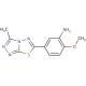 2-Methoxy-5-(3-methyl-[1,2,4]triazolo[3,4-b]-[1,3,4]thiadiazol-6-yl)-phenylamine - chemical structure image
