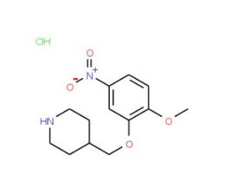 2-Methoxy-5-nitrophenyl 4-piperidinylmethyl ether hydrochloride - chemical structure image