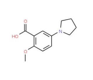 2-Methoxy-5-pyrrolidin-1-yl-benzoic acid - chemical structure image