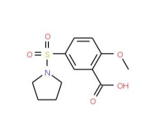 2-Methoxy-5-(pyrrolidine-1-sulfonyl)-benzoic acid (CAS 89704-51-8) - chemical structure image