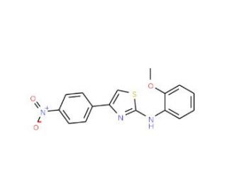 (2-Methoxy-phenyl)-[4-(4-nitro-phenyl)-thiazol-2-yl]-amine - chemical structure image