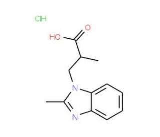 2-Methyl-3-(2-methyl-benzoimidazol-1-yl)-propionic acid hydrochloride - chemical structure image