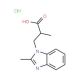 2-Methyl-3-(2-methyl-benzoimidazol-1-yl)-propionic acid hydrochloride - chemical structure image