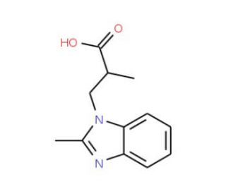 2-Methyl-3-(2-methyl-benzoimidazol-1-yl)-propionic acid - chemical structure image