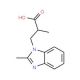 2-Methyl-3-(2-methyl-benzoimidazol-1-yl)-propionic acid - chemical structure image