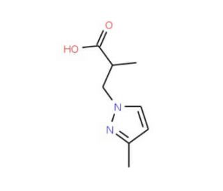 2-Methyl-3-(3-methyl-pyrazol-1-yl)-propionic acid - chemical structure image