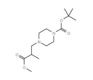 2-Methyl-3-(4-Boc-piperazin-1-yl)-propionic acid methyl ester (CAS 886366-38-7) - chemical structure image
