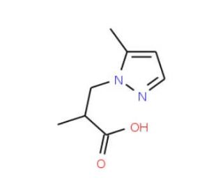 2-Methyl-3-(5-methyl-pyrazol-1-yl)-propionic acid - chemical structure image
