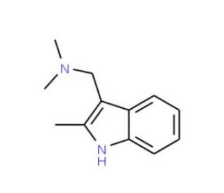 2-Methyl-3-N,N-dimethylaminomethylindole (CAS 37125-92-1) - chemical structure image