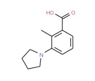 2-Methyl-3-pyrrolidin-1-yl-benzoic acid - chemical structure image