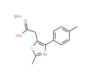 [2-methyl-4-(4-methylphenyl)-1,3-thiazol-5-yl]acetic acid hydrobromide - chemical structure image